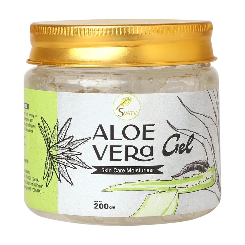 SVATV Natural Aloe Vera Gel for Face Skin  Hair Unscented Gel  Suitable for All Skin Types For Men  Women  200g 705 oz 044lbs