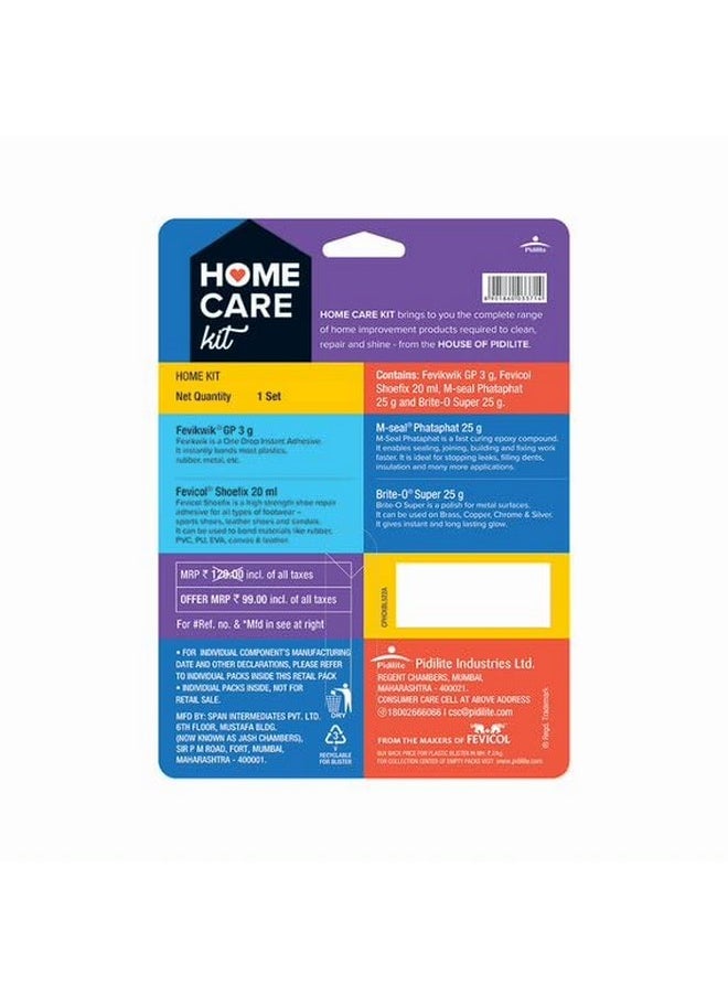 Pidilite - Pidilite Plastic Multipurpose Home Kit Blister (Shoefix, BriteO, Fevikwik, M-Seal) - Image 1