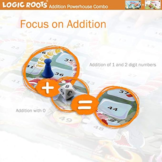 Logic Roots Addition Games  Pack of 2 Mountain Raiders and Ocean Raiders Math Board Games and STEM Toys for 5 9 Year Olds Educational Gift for Kids Homeschoolers Kindergarten and Up - Image 2