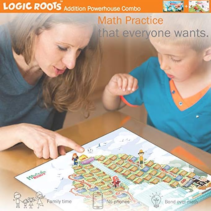 Logic Roots Addition Games  Pack of 2 Mountain Raiders and Ocean Raiders Math Board Games and STEM Toys for 5 9 Year Olds Educational Gift for Kids Homeschoolers Kindergarten and Up - Image 5