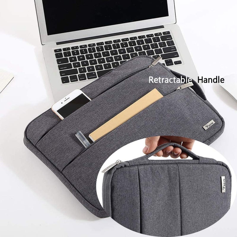 Voova Laptop Sleeve Carrying Case 14 15 Inch Compatible with MacBook Air 15 M2/M3/M4 2022-2025, MacBook Pro 15, Hp Chromebook 14, Waterproof Slim Computer Cover Bag,Grey - Image 3
