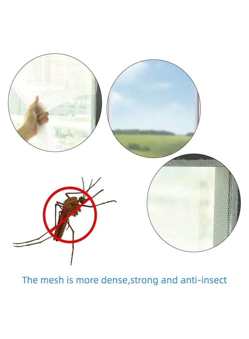 YOMYM Fly Screen Nets,Insect Mesh Screen Protector Kit with Self Adhesive Tapes 1 Rolls Tape Transparent Cut,Without Drilling Anti Bug Bee Mosquito Net Screen for Kitchen(White,51.2x59.1inch/1.3x1.5m) - Image 3