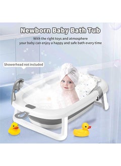 Baby Foldable Bathtub with Bath mat Cushion, Portable Baby Bathtub with Drain Hole, Shower Basin with Non-Slip Support Leg for 0-6 Years Boy Girl(Grey) - pzsku/ZB21E0B06162D2B42C8FEZ/45/_/1739261536/f81426f5-a05b-4b87-b480-5b4d96bc2746