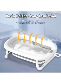 Baby Foldable Bathtub with Bath mat Cushion, Portable Baby Bathtub with Drain Hole, Shower Basin with Non-Slip Support Leg for 0-6 Years Boy Girl(Grey) - pzsku/ZB21E0B06162D2B42C8FEZ/45/_/1739261545/e64c71c1-71ad-4704-ac75-c5e7c012e921