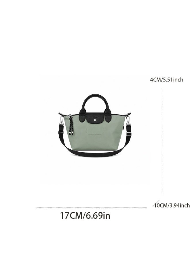 Longchamp Energy Series Mini Tote Bag - Sage Green with Detachable Shoulder Strap - Image 2