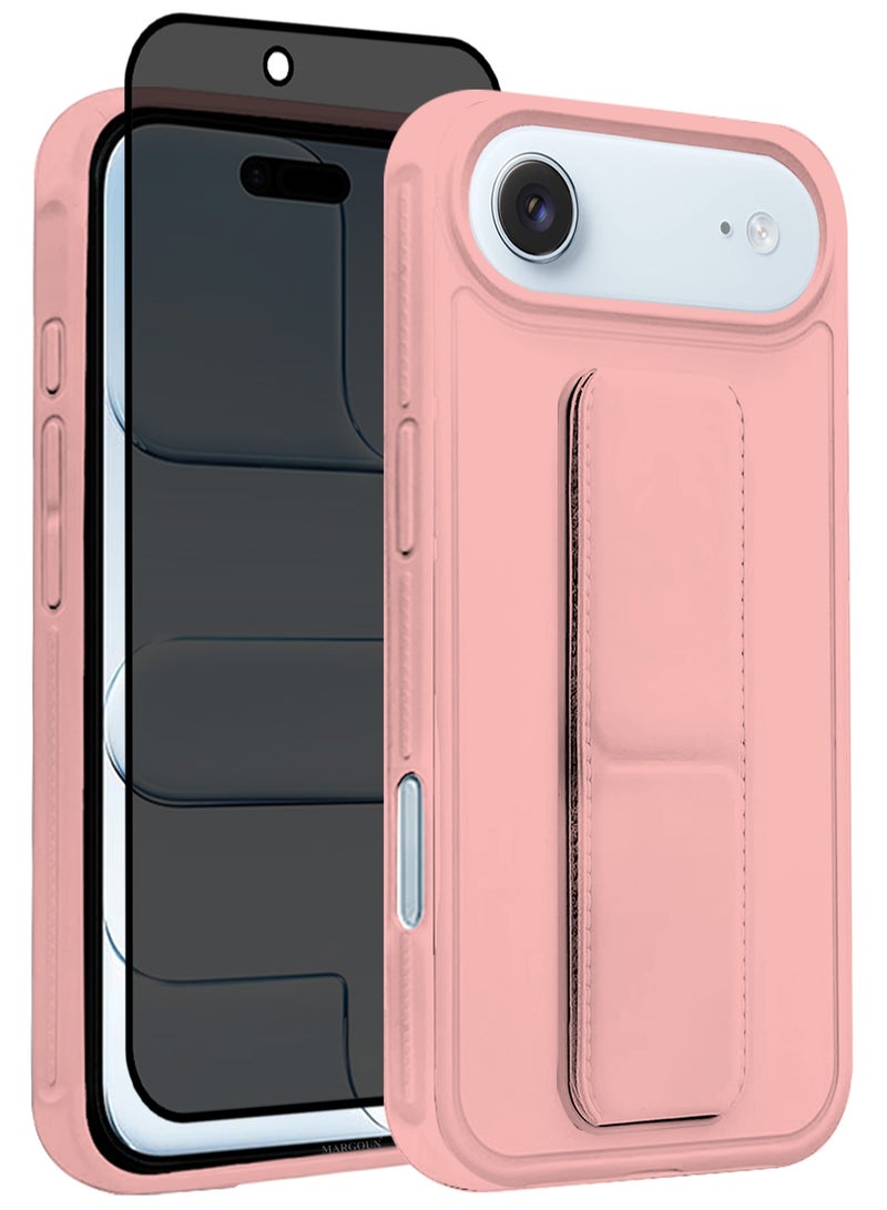 2 Packs Premium PU Leather Case for iPhone 17 Air with Stand Function Shockproof and Anti Scratch Finger Grip with Privacy Screen Protector - Image 1