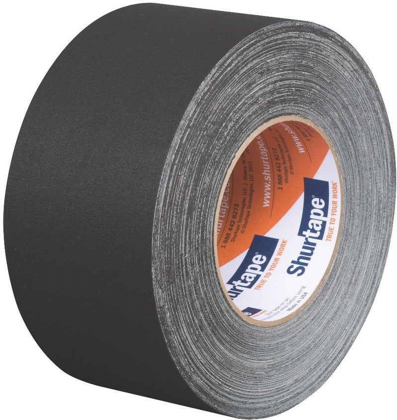 Shurtape P- 628 Professional Grade, Coated Gaffer's Tape, Social Distancing Marking, 72mm x 50m, Black, 1 Roll (181204) - Image 2