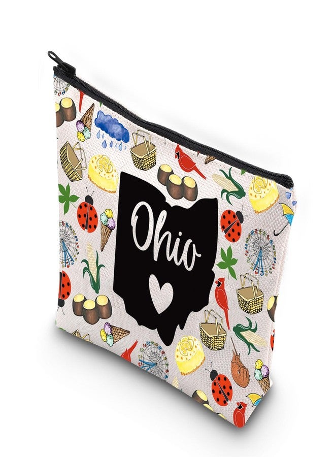 حقيبة مكياج لتنظيم مستحضرات التجميل للسفر وخريطة ولاية أوهايو (WCGXKO) - Image 1