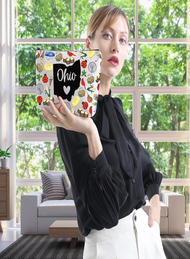 حقيبة مكياج لتنظيم مستحضرات التجميل للسفر وخريطة ولاية أوهايو (WCGXKO) - Image 5