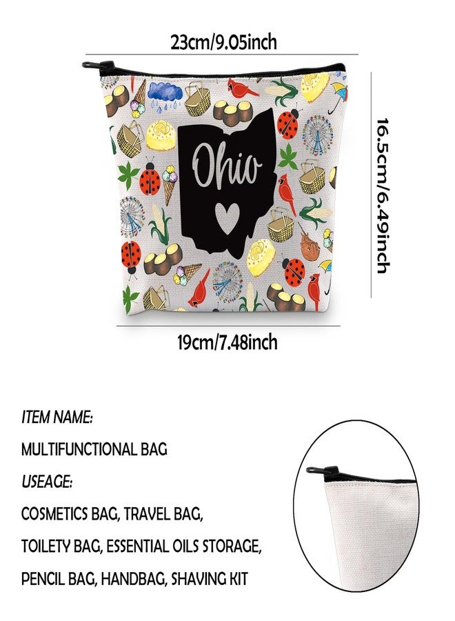 حقيبة مكياج لتنظيم مستحضرات التجميل للسفر وخريطة ولاية أوهايو (WCGXKO) - Image 2