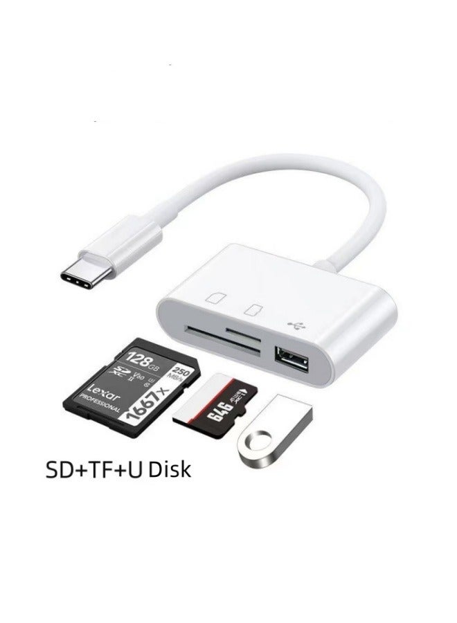 3-In-1 Type-C Hub Card Reader White  - Image 2