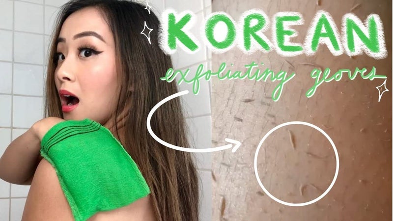 Magic Secret Hangil Korean Exfoliating Bath Washcloth Italy Towel Exfoliating Scrub Bath Mitten 5 Pcs Green3 Yellow2  - Image 4