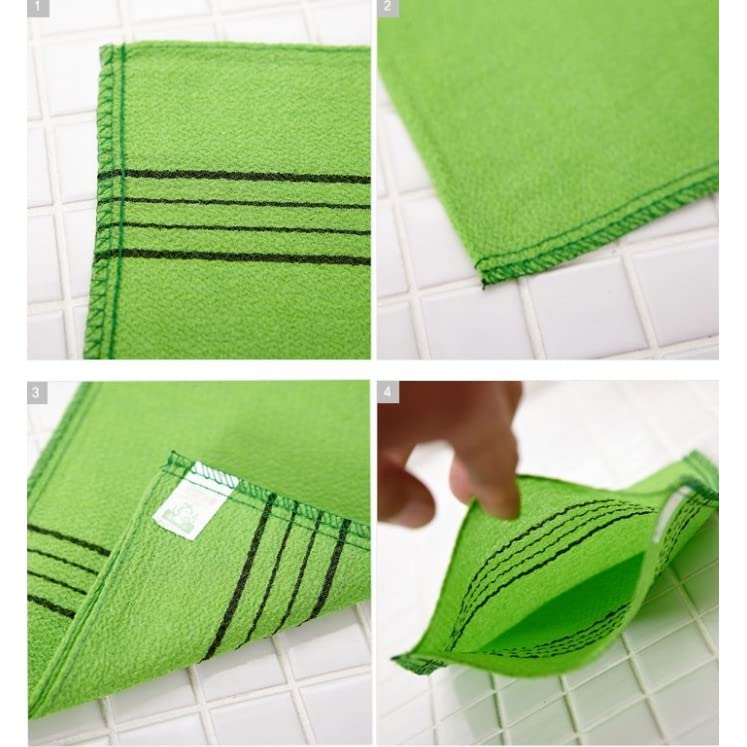 Magic Secret Hangil Korean Exfoliating Bath Washcloth Italy Towel Exfoliating Scrub Bath Mitten 5 Pcs Green3 Yellow2  - Image 5