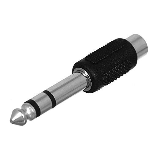 CESS 6.35mm 1/4 Inch Stereo TRS Male Plug to RCA Female Jack Silver Adapter Connectors - 6.35mm Stereo Male to RCA Female (4 Pack) - Image 2