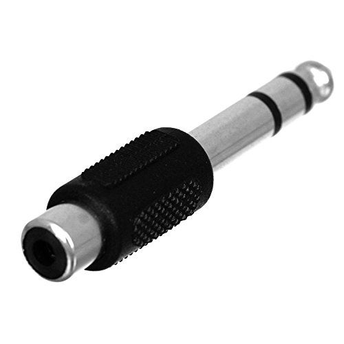 CESS 6.35mm 1/4 Inch Stereo TRS Male Plug to RCA Female Jack Silver Adapter Connectors - 6.35mm Stereo Male to RCA Female (4 Pack) - Image 3