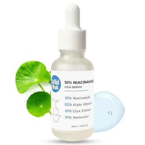 WILD OAK WildOak 10 Niacinamide Alpha Arbutin Cica Serum for Face With Power of Pentavitin Reduces Sebum Depigmentation Evens Skin Tone Acne Scar 101 fl oz - Image 1