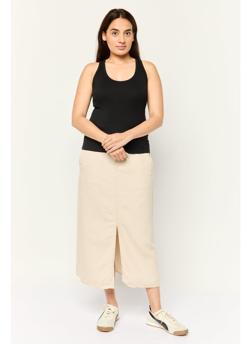ESPRIT Women Scoop Neck Sleeveless Ribbed Tank Top, Black  - Image 2