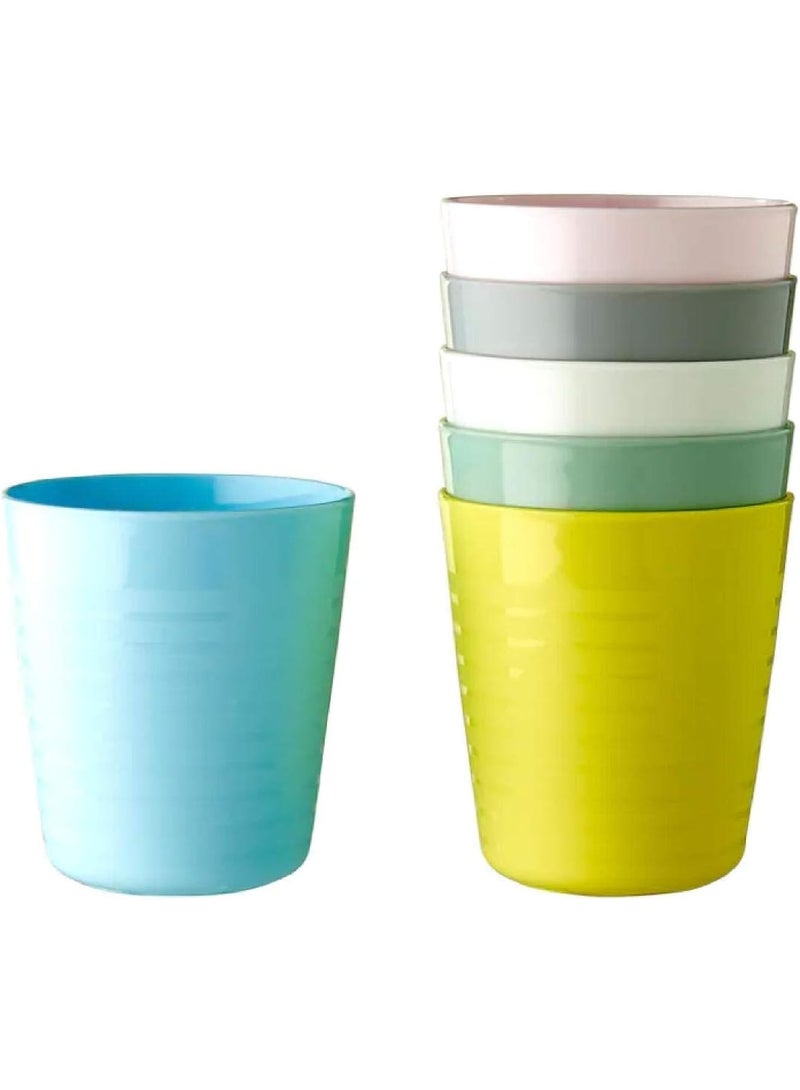 أيكيا مجموعة أكواب بلاستيك ملونة 6 قطع متعددة الألوان، خفيفة وآمنة للأطفال والكبار - Image 1