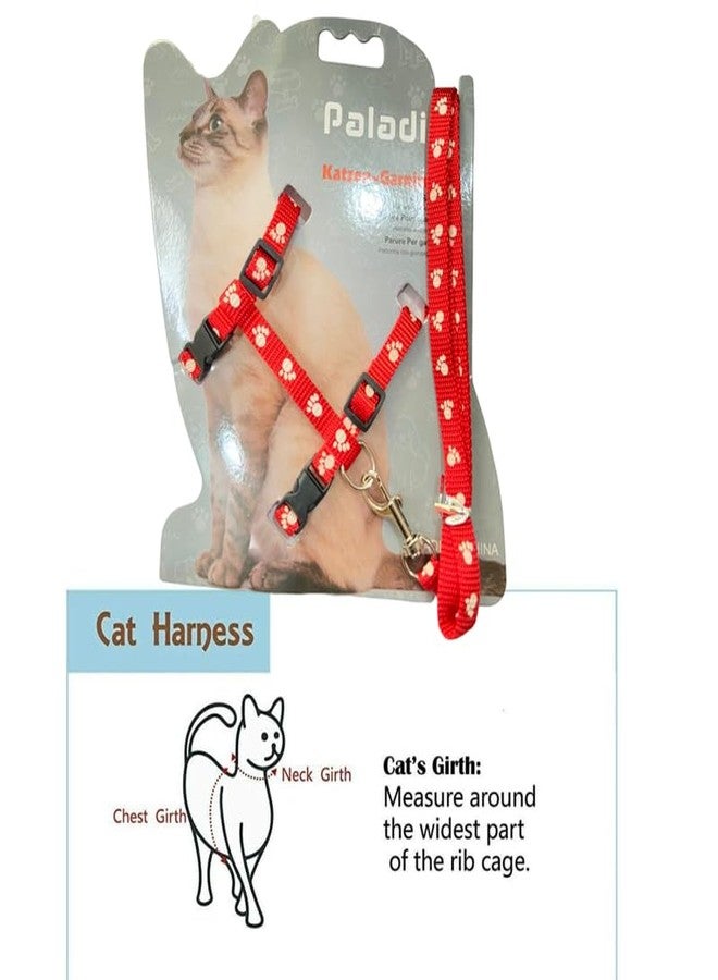 BohoBark Pet Cat Harness Print Personalization Custom Logo Adjustable Reflective Breathable Mesh Dog Cat Vest Harness Red Colour - Image 4