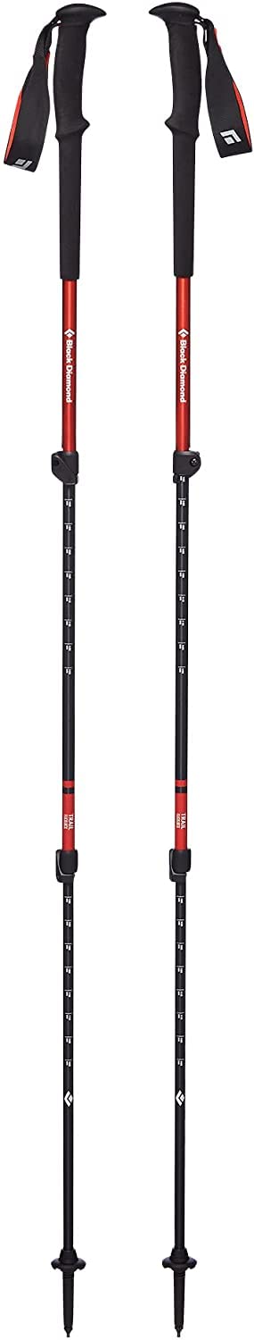 Black Diamond Trail Trekking Poles, Pair of 2 Lightweight Collapsible Aluminum Hiking Sticks for Trekking, Backpacking, Walking, Picante - Image 1