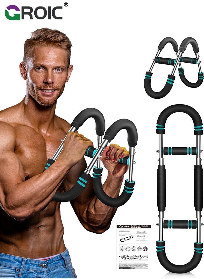 GROIC Twister Arm Trainer, PowerTwist Arm Trainer, Adjustable Forearm Strengthener, Arm Exercise Equipment, Chest Trainer,Chest Workout Equipment, Portable Spring Resistance for Home Workout Equipment  - Image 1