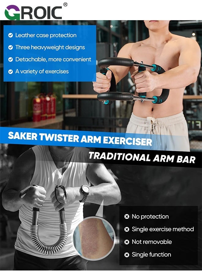 GROIC Twister Arm Trainer, PowerTwist Arm Trainer, Adjustable Forearm Strengthener, Arm Exercise Equipment, Chest Trainer,Chest Workout Equipment, Portable Spring Resistance for Home Workout Equipment  - Image 3