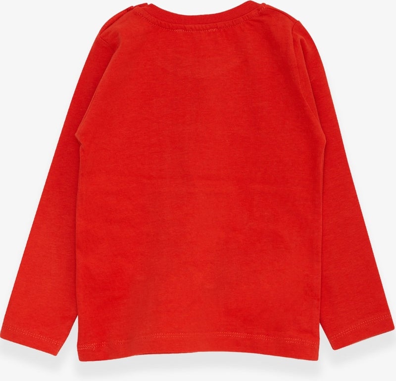 Breeze Baby Boy Long Sleeve T-Shirt With Pocket Orange (9 Months-3 Years)  - Image 2
