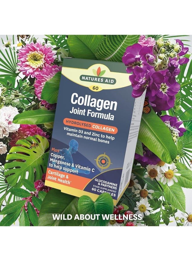Natures Aid Collagen Joint Formula With Hydrolyzed Collagen Contains Vitamin D3 And Zinc- 60 Capsules - Image 2