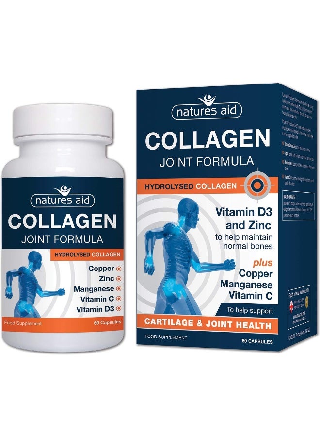 Natures Aid Collagen Joint Formula With Hydrolyzed Collagen Contains Vitamin D3 And Zinc- 60 Capsules - Image 5