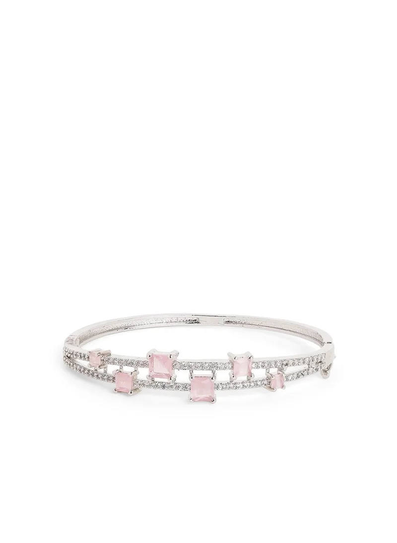 Priyaasi Plated American Diamond Cuff Bracelet