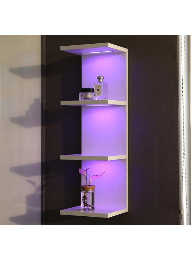AskTag 4 Tier Lack Shelf- Wall Shelf Unit, Vertical Column Shelves, Display Floating Shelf with RGB - Image 1