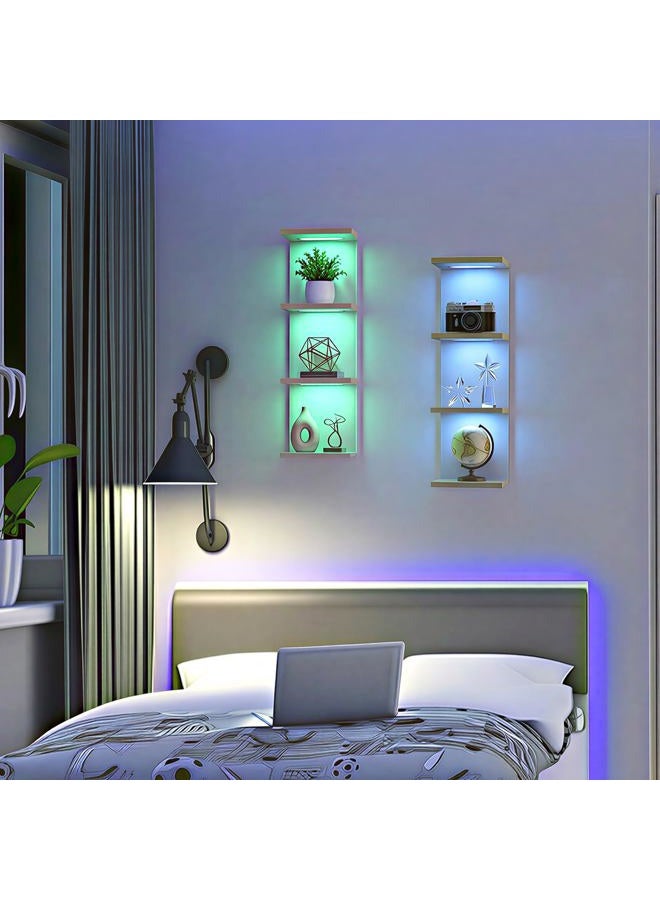 AskTag 4 Tier Lack Shelf- Wall Shelf Unit, Vertical Column Shelves, Display Floating Shelf with RGB - Image 3
