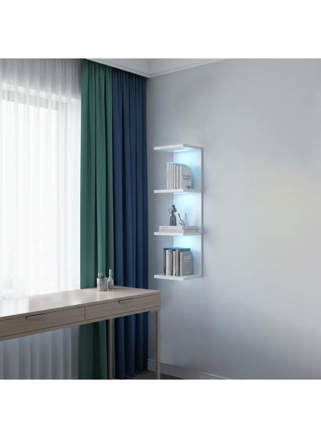 AskTag 4 Tier Lack Shelf- Wall Shelf Unit, Vertical Column Shelves, Display Floating Shelf with RGB - Image 2