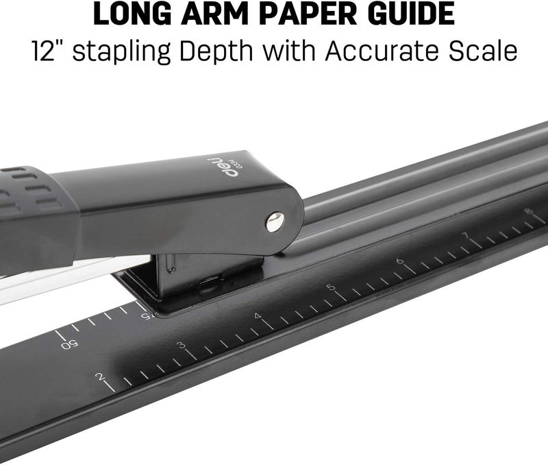 Deli Long Reach Stapler, 20 Sheet Capacity, Long Arm Standard Staplers For Booklet Or Book Binding, Black - Image 5