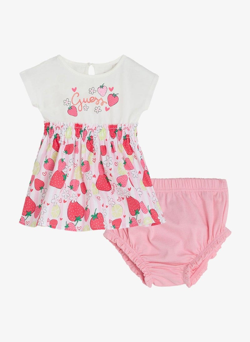 GUESS Infant Printed Short Sleeve Mini Dress With Panties - Image 5