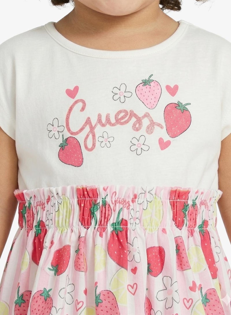 GUESS Infant Printed Short Sleeve Mini Dress With Panties - Image 4
