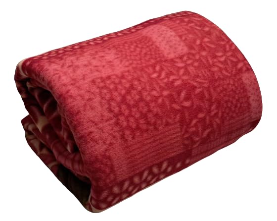 MAMRAJ Single Bed ||Fleece|| Quilt Cover/Duvet Cover/Rajai Cover/Blanket Cover for Winters (60×90 Inches) (GC-Cherry Red) - Image 5