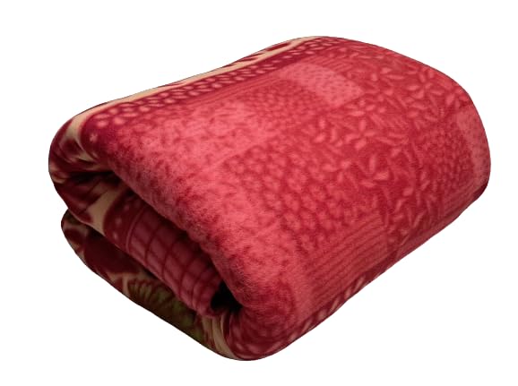 MAMRAJ Single Bed ||Fleece|| Quilt Cover/Duvet Cover/Rajai Cover/Blanket Cover for Winters (60×90 Inches) (GC-Cherry Red) - Image 1