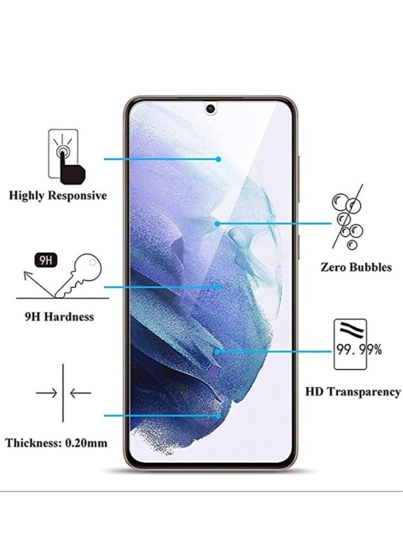 SHOPI حماية شاشة سامسونج جالاكسي S21 5G، HD واضحة 3D [منحني 3D] [تغطية كاملة] مضادة للخدوش ومضادة لبصمات الأصابع بصلابة 9H زجاج مقسى (غراء كامل) - Image 3
