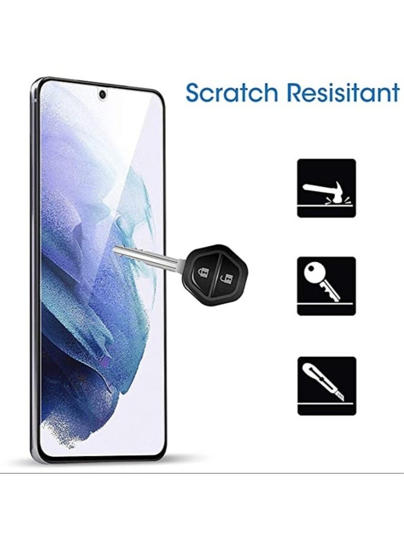 SHOPI حماية شاشة سامسونج جالاكسي S21 5G، HD واضحة 3D [منحني 3D] [تغطية كاملة] مضادة للخدوش ومضادة لبصمات الأصابع بصلابة 9H زجاج مقسى (غراء كامل) - Image 2