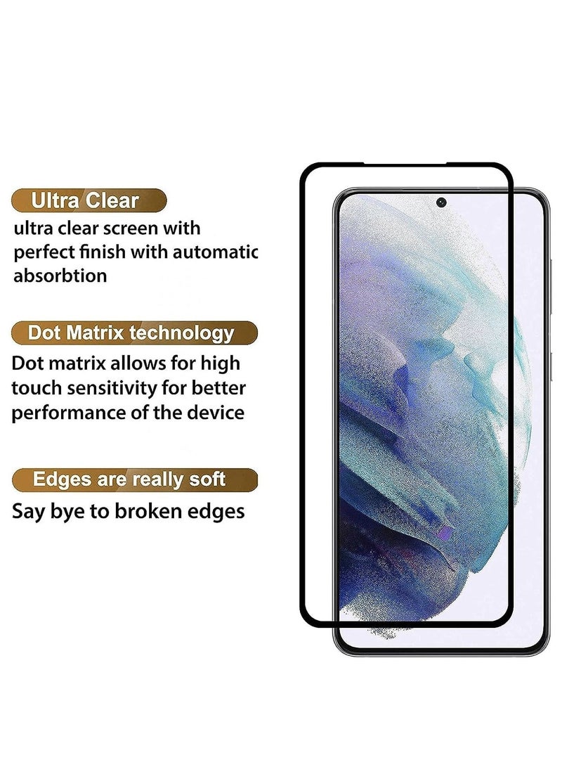 SHOPI حماية شاشة سامسونج جالاكسي S21 5G، HD واضحة 3D [منحني 3D] [تغطية كاملة] مضادة للخدوش ومضادة لبصمات الأصابع بصلابة 9H زجاج مقسى (غراء كامل) - Image 5