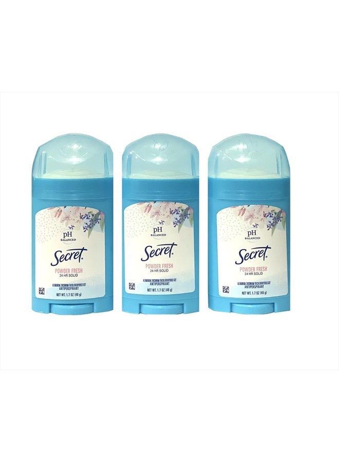 Secret مزيل عرق سري مضاد للتعرق بودرة واسعة طازجة، 1.7 أونصة (عبوة من 3) - Image 1