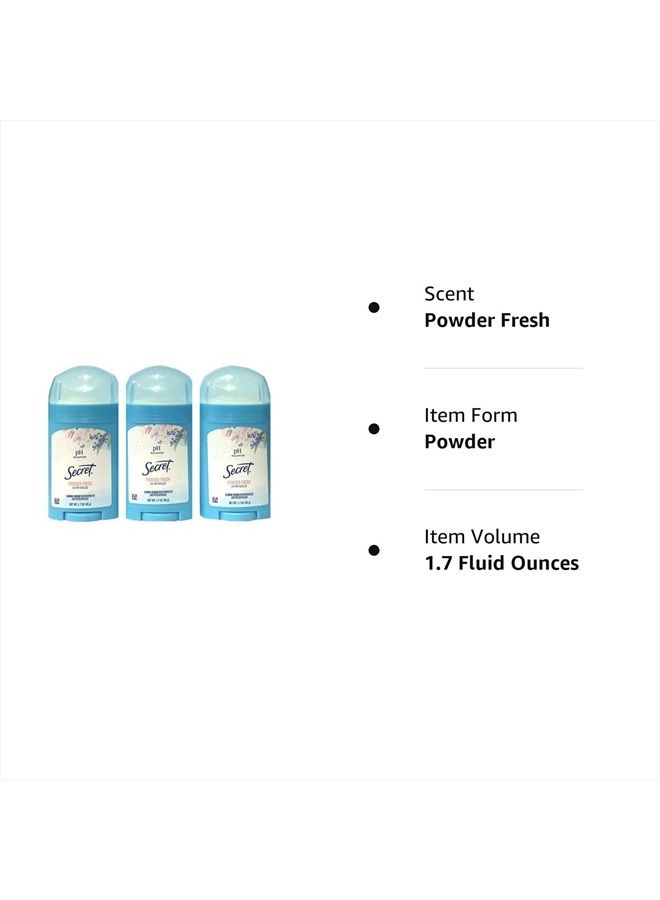 Secret مزيل عرق سري مضاد للتعرق بودرة واسعة طازجة، 1.7 أونصة (عبوة من 3) - Image 2