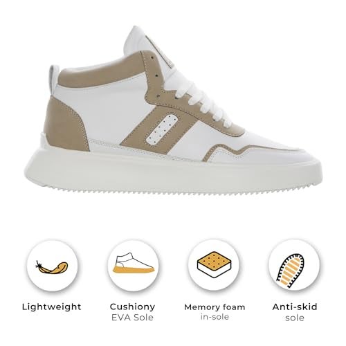 YOHO Men's casual High Ankle Sneaker | Comfortable shoes | Cushioned Insole | Memory foam | Slip-Resistance | Lightweight | Dynamic Feet Support | Shock Absorption | Fashionable | Stylish | Modern - Image 2