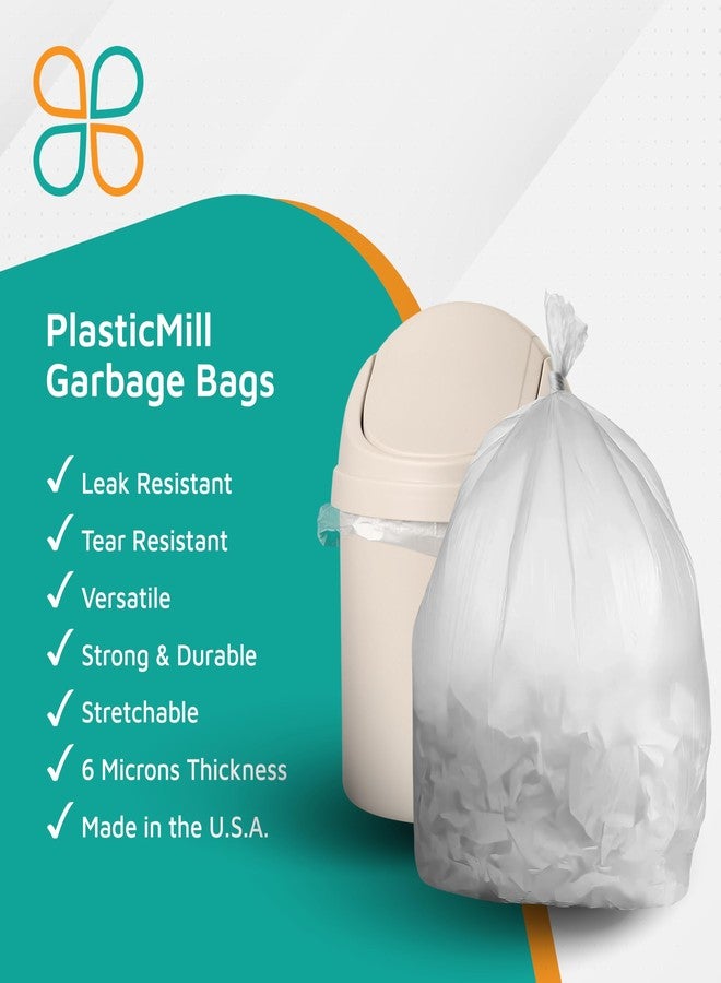 PlasticMill Heavy Duty Trash Bags - Clear Garbage Bags - Plastic Trash Bags - Kitchen, Bathroom, Office Garbage Bags, Trash Can Liners - 4-Gallon Small Trash Bags, 6 Microns, 17"x18" (2,000-Count) - Image 5