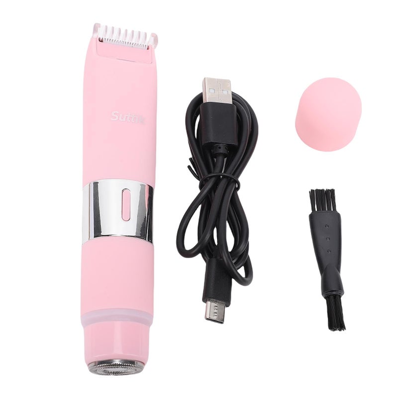 Pink Electric Body Hair Trimmer For Women Rechargeable Bikini Legs Underarms Grooming Kit IPX7 Waterproof - Image 4