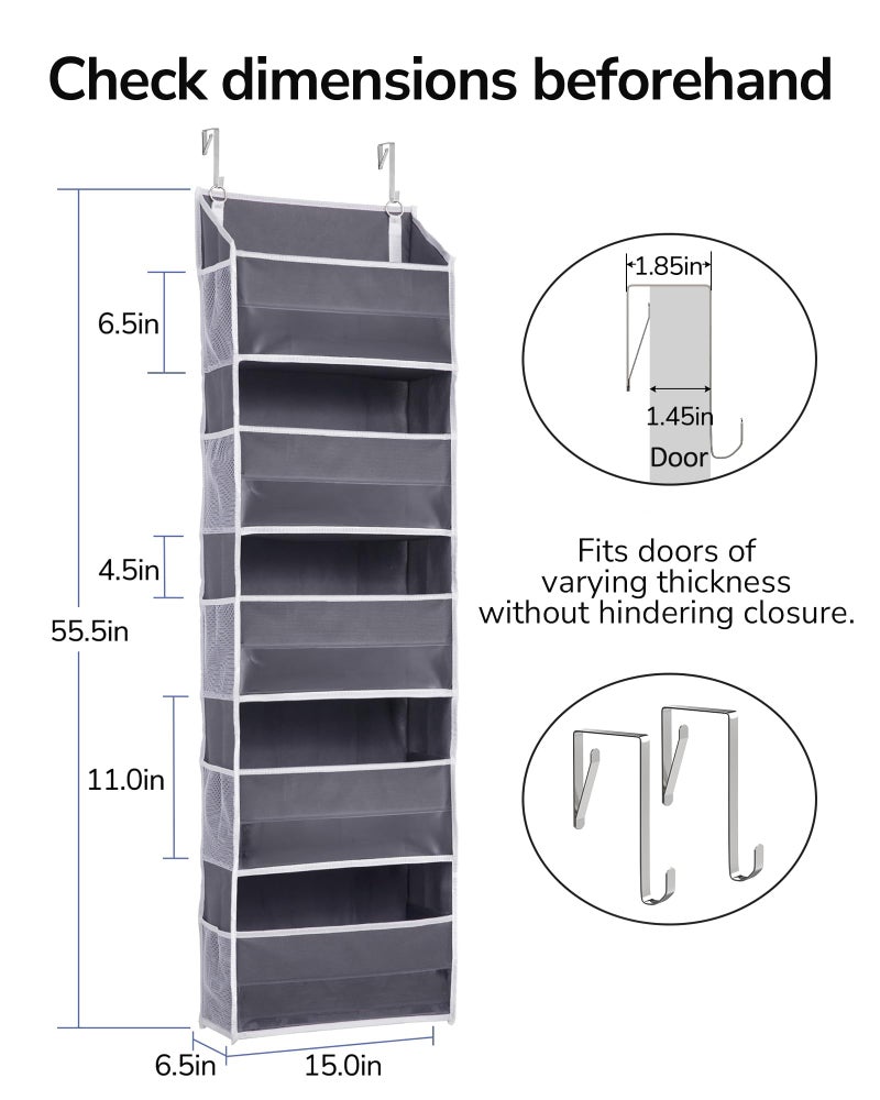 ULG 2 Pack 5-tier Over the Door Organizer Dark Gray - Image 2