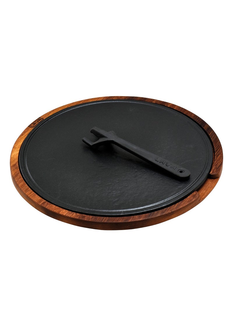 Lava Cast Wood and Cast Iron Hot Plate Serving Board 34 cm  - Image 1