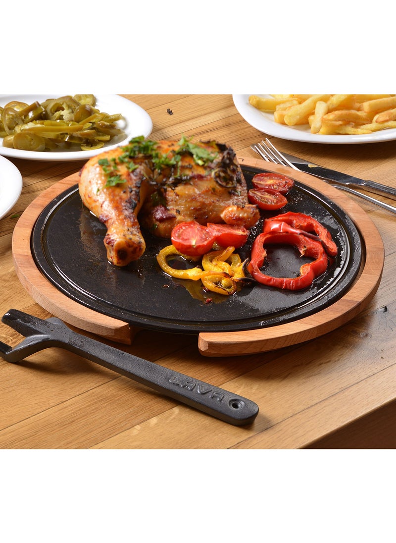 Lava Cast Wood and Cast Iron Hot Plate Serving Board 34 cm  - Image 3
