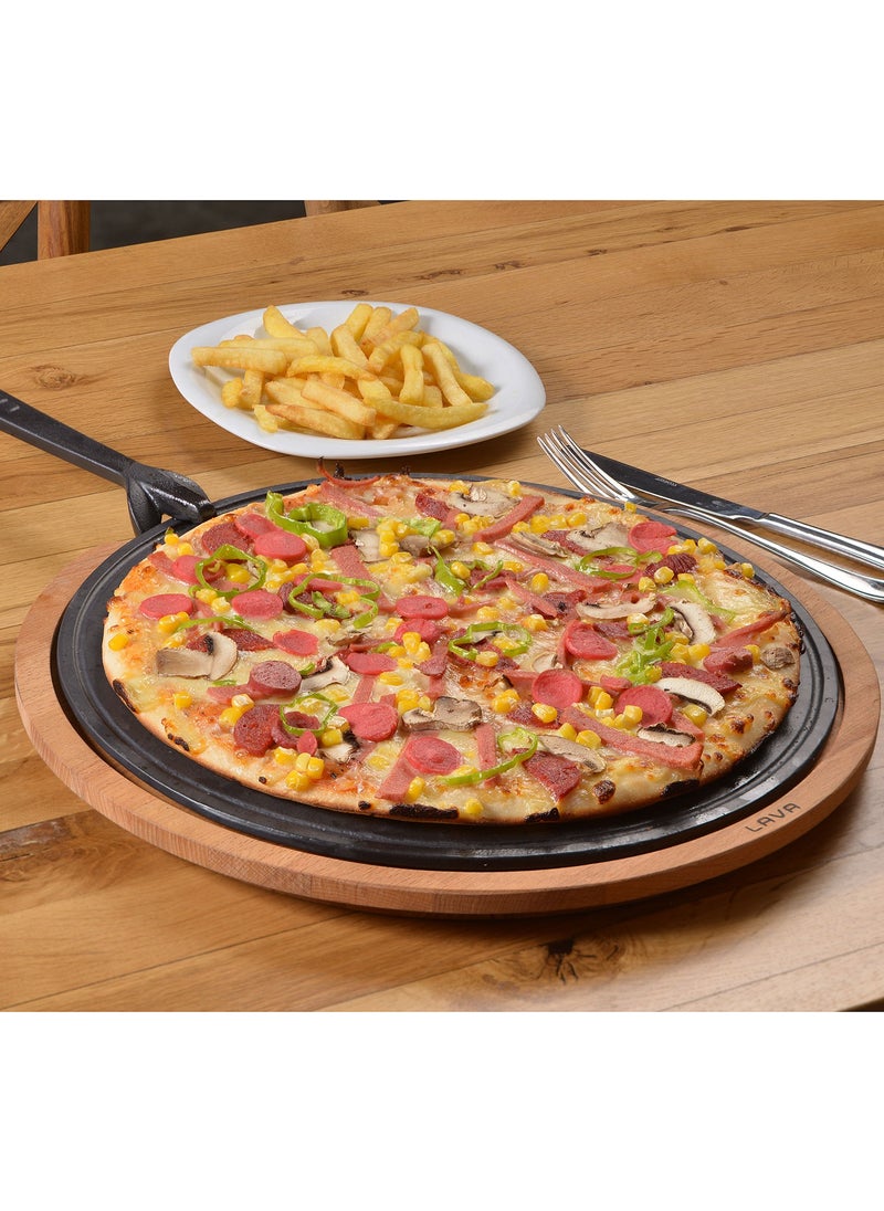 Lava Cast Wood and Cast Iron Hot Plate Serving Board 34 cm  - Image 4